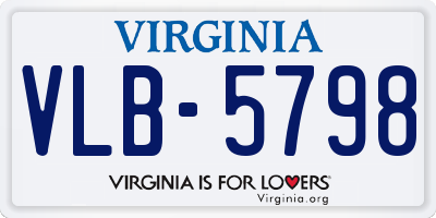 VA license plate VLB5798
