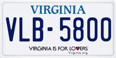 VA license plate VLB5800