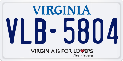 VA license plate VLB5804