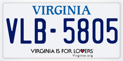 VA license plate VLB5805