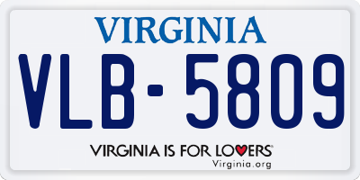 VA license plate VLB5809