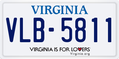 VA license plate VLB5811