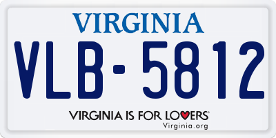 VA license plate VLB5812