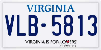 VA license plate VLB5813