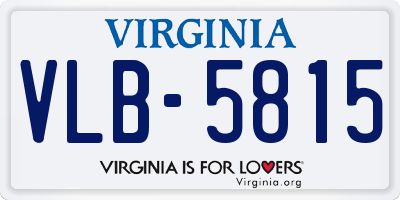 VA license plate VLB5815