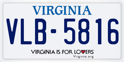 VA license plate VLB5816