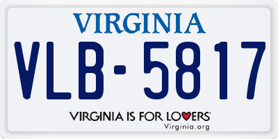 VA license plate VLB5817