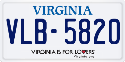 VA license plate VLB5820