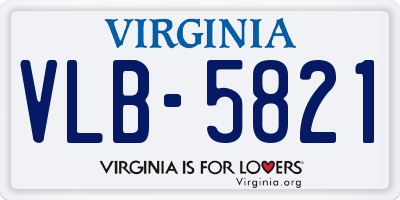 VA license plate VLB5821