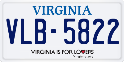 VA license plate VLB5822