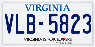 VA license plate VLB5823