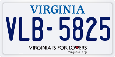 VA license plate VLB5825