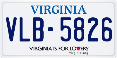 VA license plate VLB5826