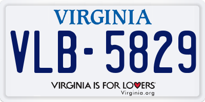 VA license plate VLB5829