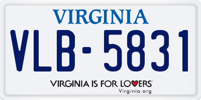 VA license plate VLB5831
