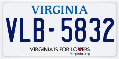 VA license plate VLB5832