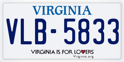 VA license plate VLB5833