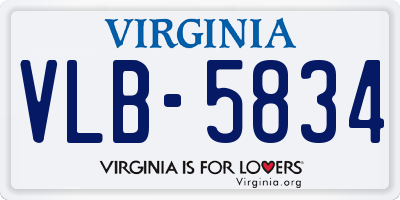 VA license plate VLB5834