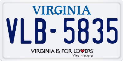 VA license plate VLB5835