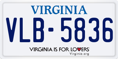 VA license plate VLB5836