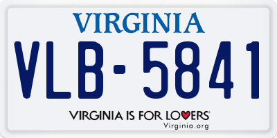 VA license plate VLB5841