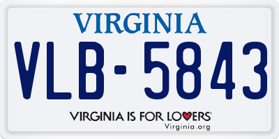 VA license plate VLB5843