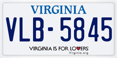 VA license plate VLB5845