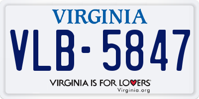VA license plate VLB5847