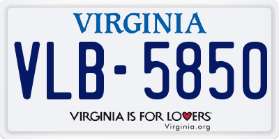 VA license plate VLB5850
