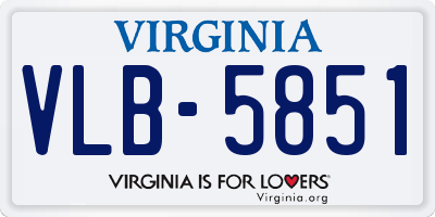 VA license plate VLB5851