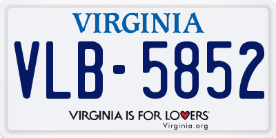 VA license plate VLB5852