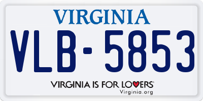 VA license plate VLB5853