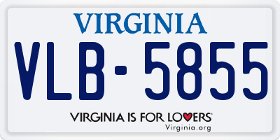 VA license plate VLB5855