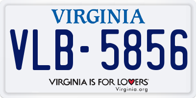 VA license plate VLB5856