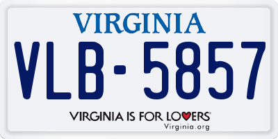 VA license plate VLB5857
