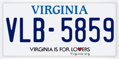 VA license plate VLB5859