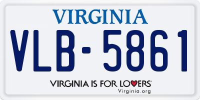 VA license plate VLB5861