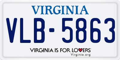 VA license plate VLB5863