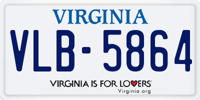 VA license plate VLB5864