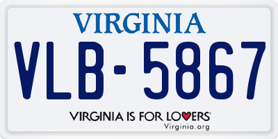 VA license plate VLB5867