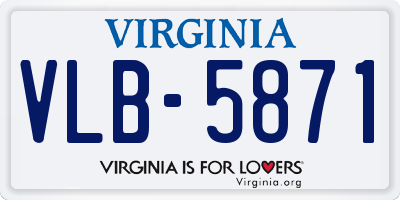 VA license plate VLB5871