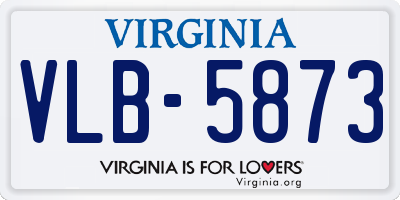 VA license plate VLB5873