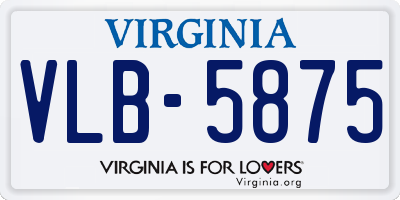 VA license plate VLB5875