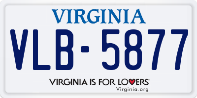VA license plate VLB5877