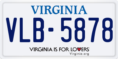 VA license plate VLB5878