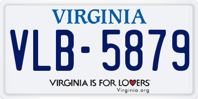 VA license plate VLB5879