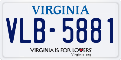 VA license plate VLB5881
