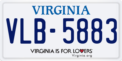 VA license plate VLB5883