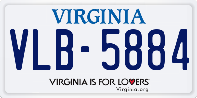 VA license plate VLB5884