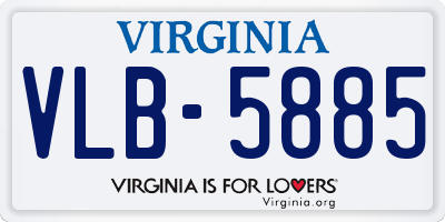 VA license plate VLB5885
